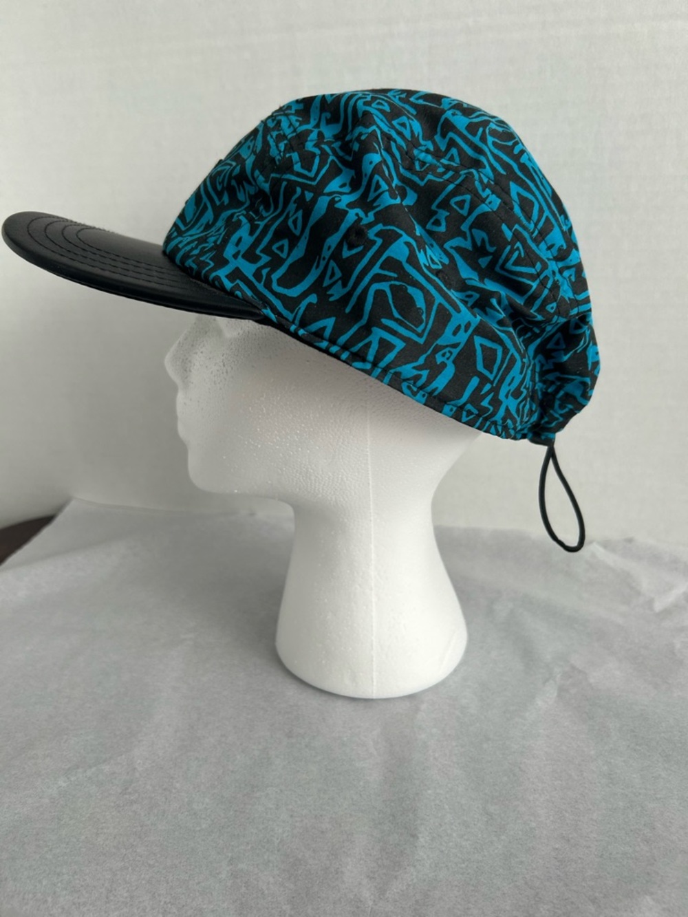 Vans Teal Patterned 5-Panel Hat with Black Brim - Picture 3 of 8